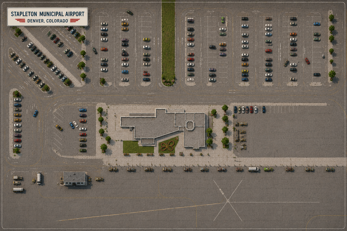 1:400 Scale Stapleton Terminal Vinyl Mat (1950)